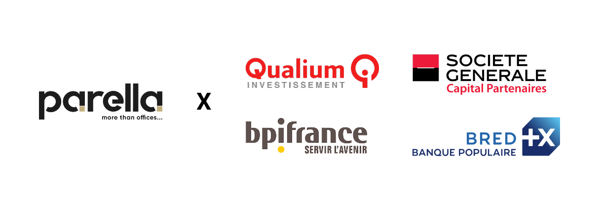 Logos Parella x Qualium, bpifrance, Société Générale et BRED Banque Populaire