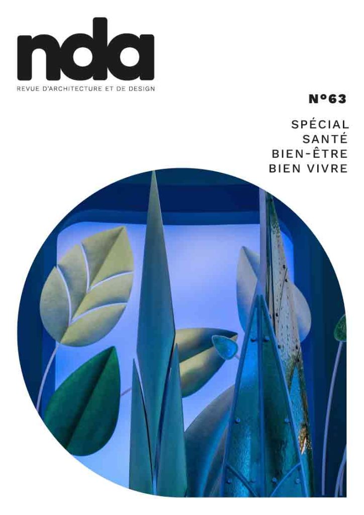 Dossier de presse, couverture du magazine nda pour le numéro 63 avec en couverture un spécial santé, bien-être et bien vivre. Image de plantes avec un fond bleu.